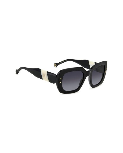 Carolina Herrera Black 52mm Rectangular Sunglasses