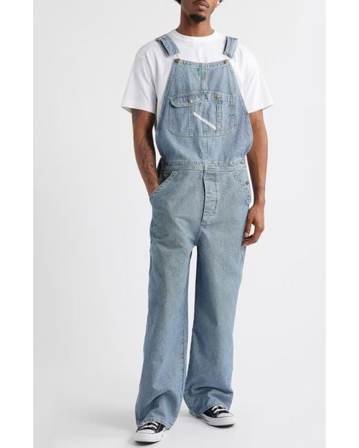 Elwood Blue Bleacher Stripe Denim Overalls for men