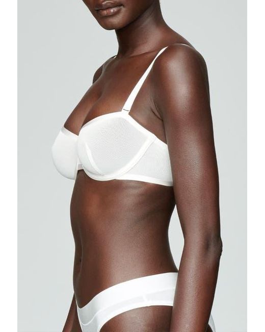 CUUP White The Balconette Mesh Underwire Bra