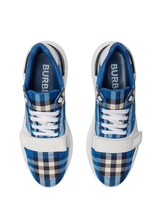 Burberry Blue Regis Check Sneaker for men