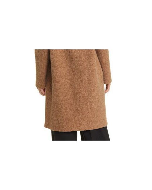 Harris Wharf London Natural Double Breasted Wool Blend Teddy Coat