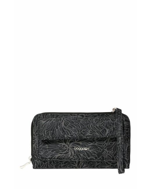 Baggallini Black Rfid Phone Wallet Crossbody Bag