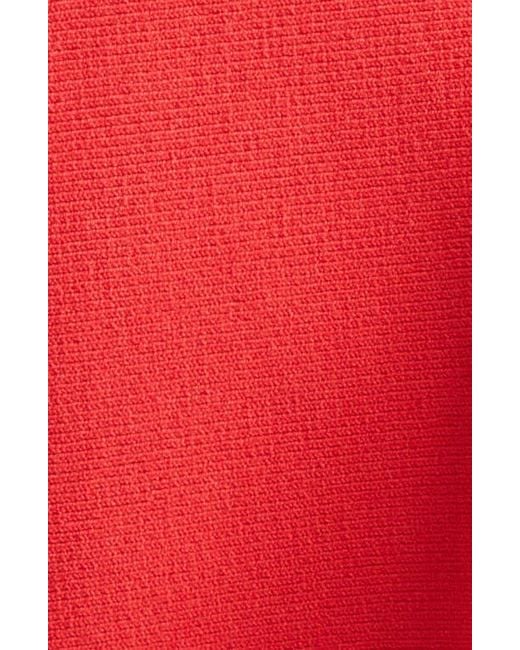 St. John Red Adele Valley Fitted Sweater Jacket