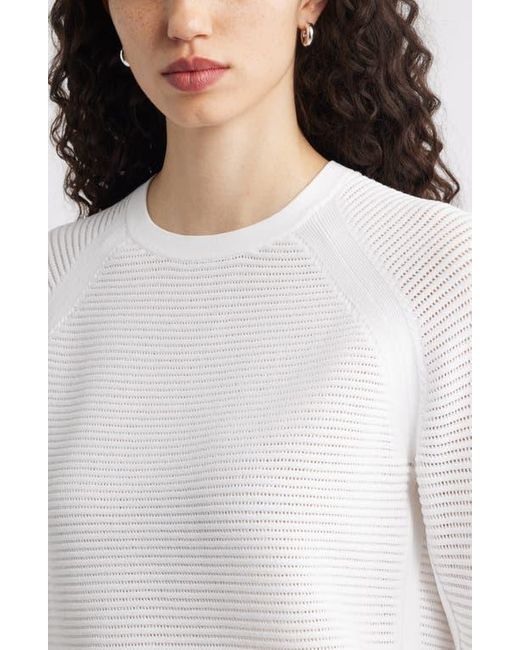 Nordstrom White Textured Stitch Sweater