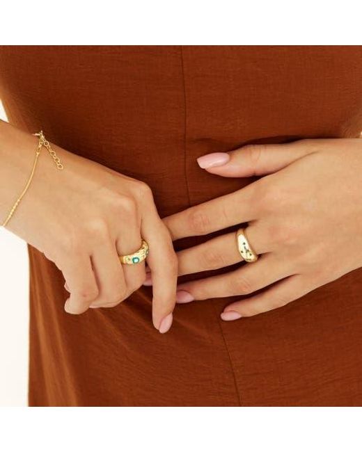 Spero London Metallic Celestial Star Sterling Dome Ring With Stones