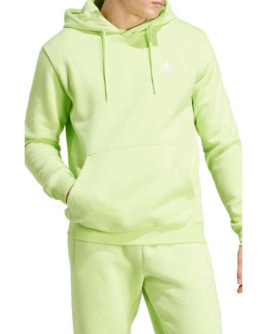 adidas Originals Trefoil Essentials Hoodie in Green for Men