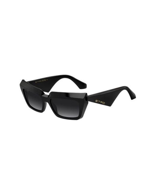 Etro Black 55Mm Rectangular Sunglasses