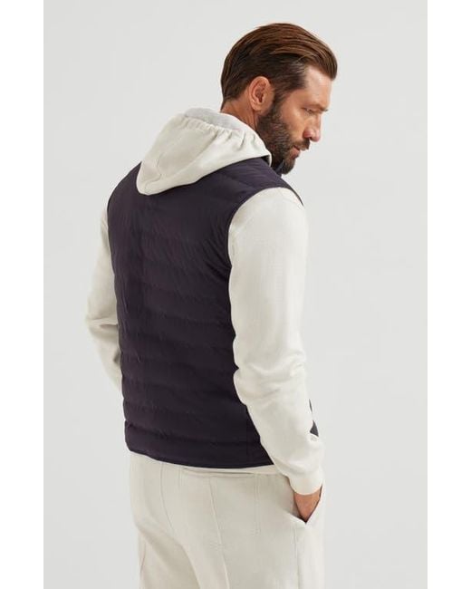 Brunello Cucinelli Blue Lightweight Down Vest for men