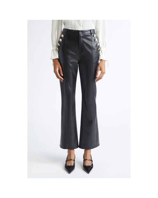 Cinq À Sept Blue Crop Faux Leather Pants
