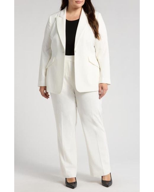 Tahari Natural One-Button Blazer