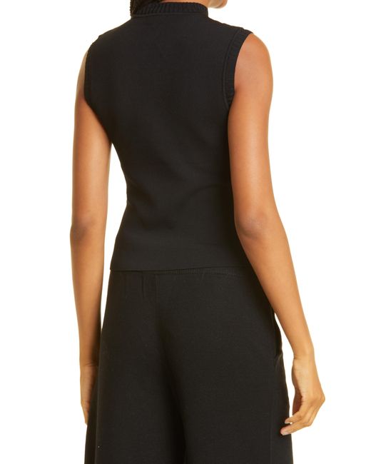 STAUD Knight Heart Cutout Sweater Vest in Black | Lyst