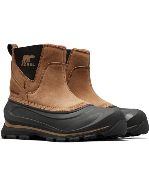 Sorel Brown Buxton Waterproof Pull-On Snow Boot for men