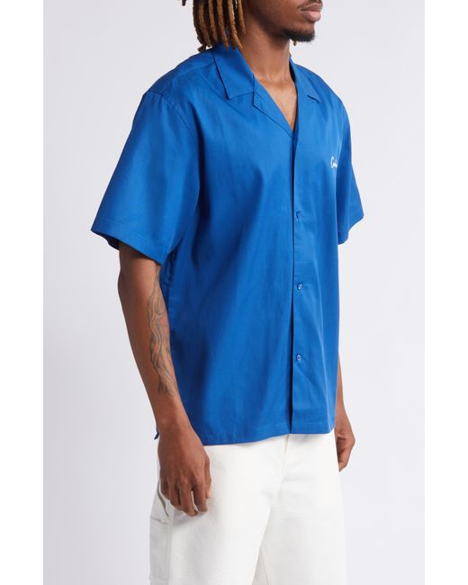 Carhartt Blue Delray Cotton & Lyocell Camp Shirt for men