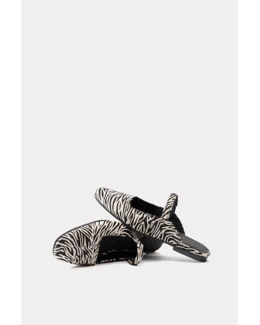 Dante White Leather Ballerinas Mara