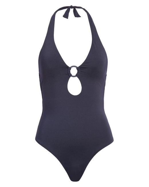 Sea Level Keyhole Halter One-piece Swimsuit in Blue | Lyst