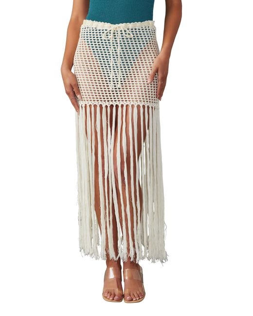 Vici Collection White Mykonos Crochet Cover-up Skirt