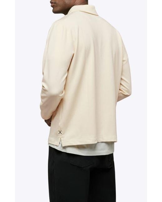 Cuts White Hyperloop Long Sleeve Polo for men