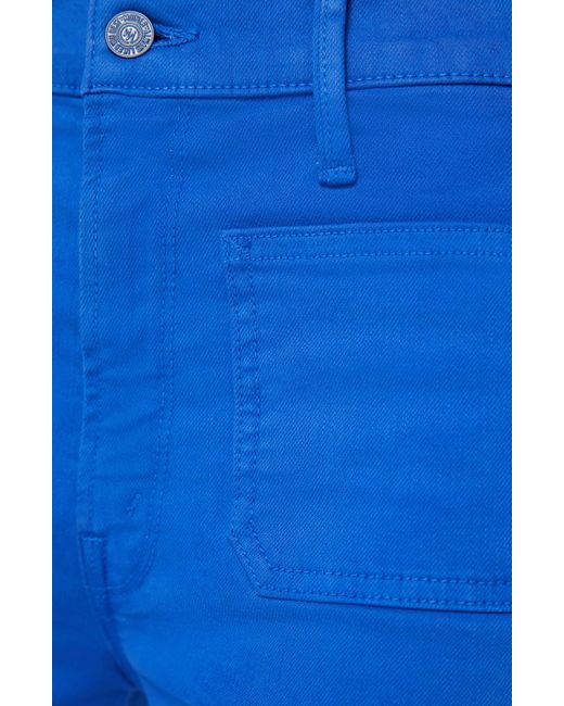 Mother Blue Undercover Sneak Patch Pocket Wide Leg Jeans