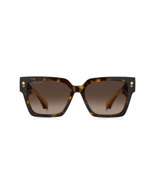 Etro Brown 55Mm Gradient Rectangular Sunglasses