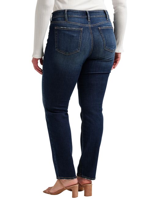 Silver Jeans Co. Blue Suki Curvy Mid Rise Straight Leg Jeans