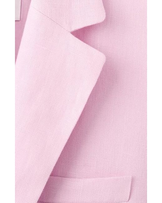 Mango Pink Linen Suit Blazer