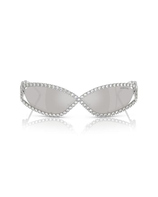 Swarovski White 65Mm Irregular Sunglasses for men