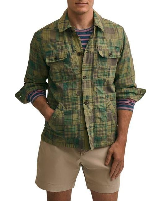 Brooks Brothers Green Patchwork Cotton Shirt Jacket for men