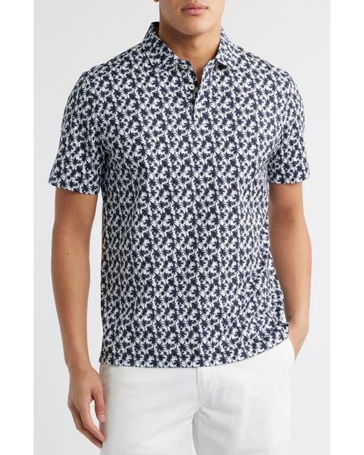 Bugatchi Blue Victor Ooohcotton Palm Tree Print Polo for men