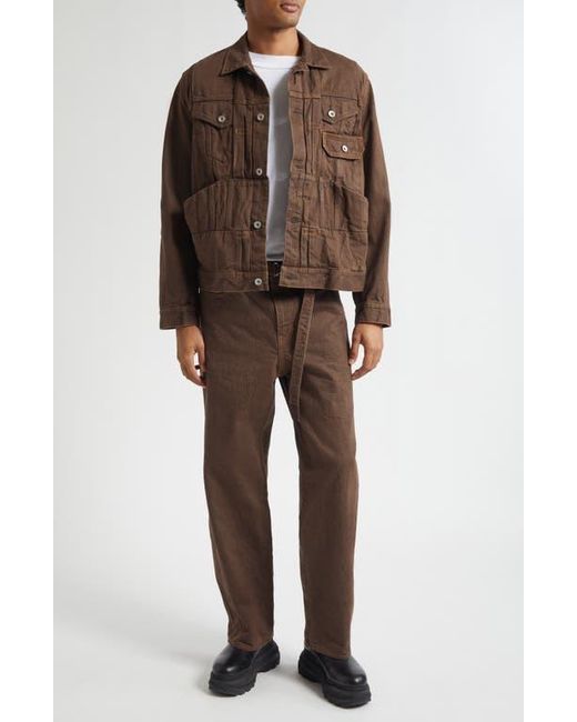 Sacai Brown Denim Trucker Jacket for men