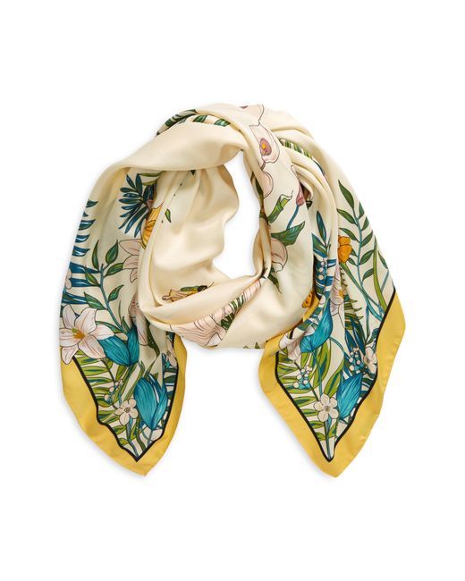 Tasha Yellow Butterfly Floral Scarf