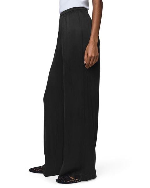 Splendid Black Serena Satin Pull-On Pants