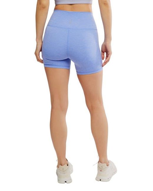 Free People Blue Fp Movement Never Better Heathered Bike Shorts