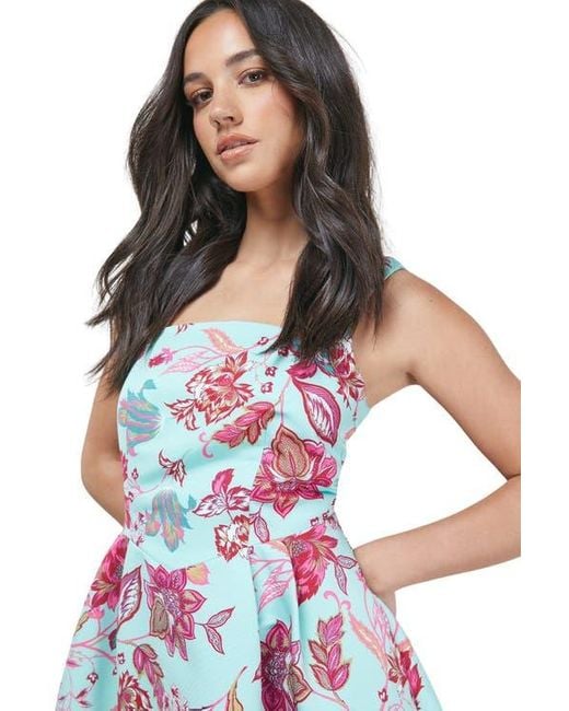 Oasis Blue Strappy Midi Prom Dress