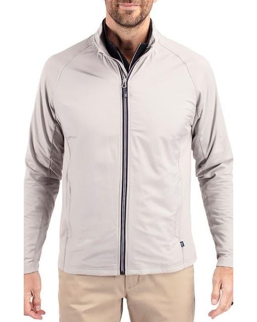 Cutter & Buck Gray Adapt Knit Full Zip Jacket for men