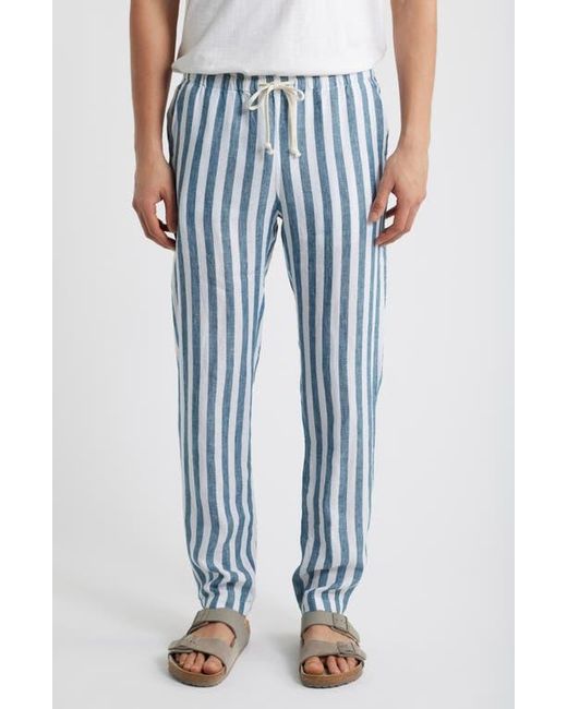Alex Crane Blue Bo Linen Drawstring Pants for men