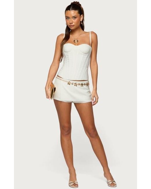 Edikted White Alixa Micro Skort