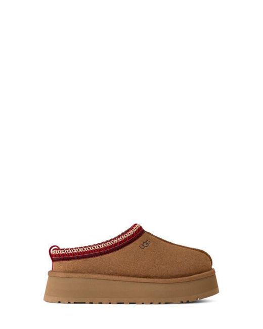 Ugg Brown Tazz Ii Genuine Shearling Lined Platform Slipper
