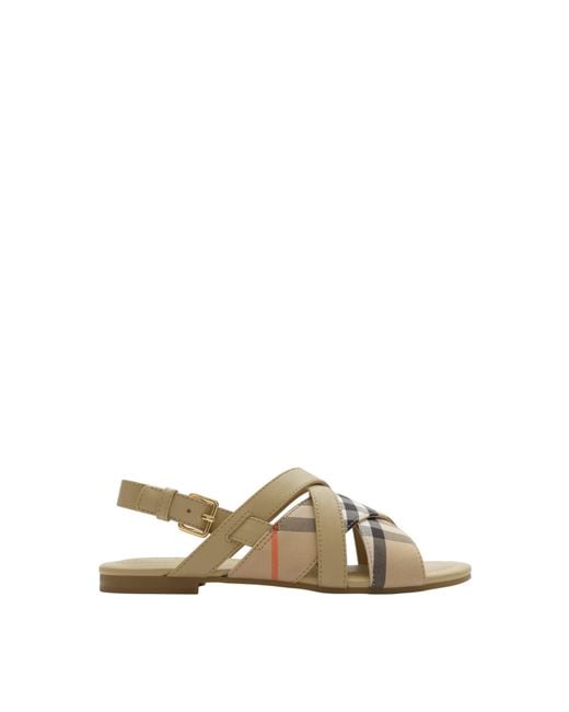 Burberry Brown Check Sandals