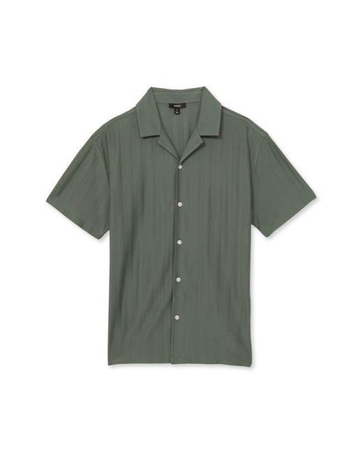 Reiss Green Sampson Texture Stripe Camp Shirt for men
