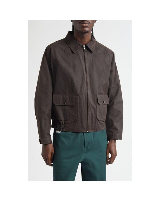 Bode Black Waxed Cotton Coach's Jacket for men