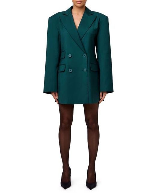 green emerald velvet dress Naked Mock Neck Drape Tie Dress