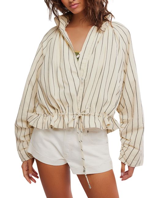 Free People Multicolor Devon Stripe Ruffle Hem Jacket