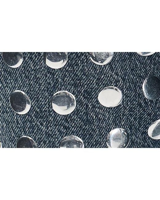 Rag & Bone Blue Shea Rhinestone Straight Leg Jeans