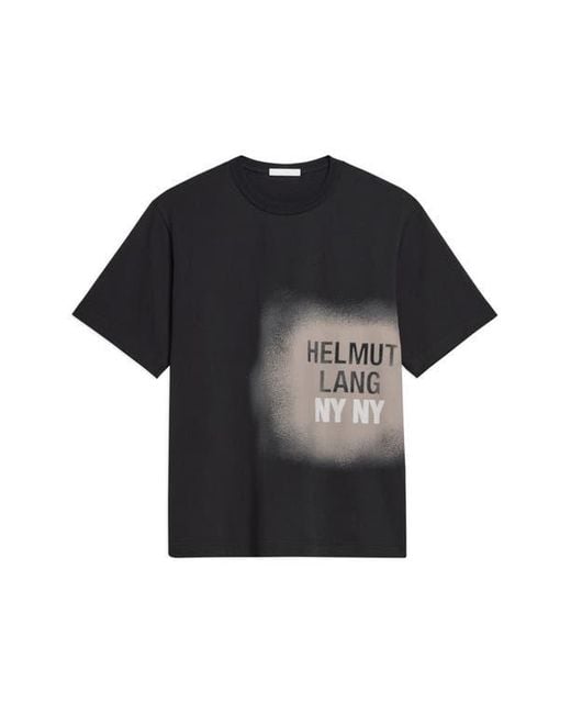 Helmut Lang Black Spray Paint Logo Short Sleeve T-Shirt for men