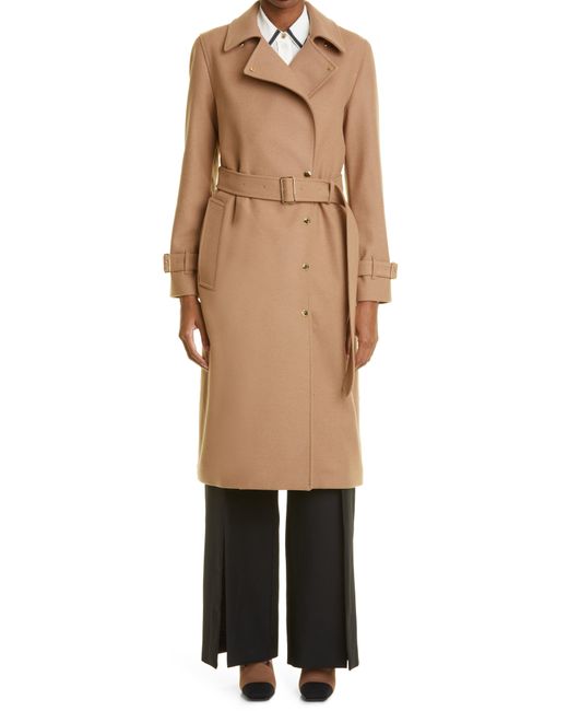 Burberry Newickwol Wool & Cashmere Trench Coat in Natural | Lyst