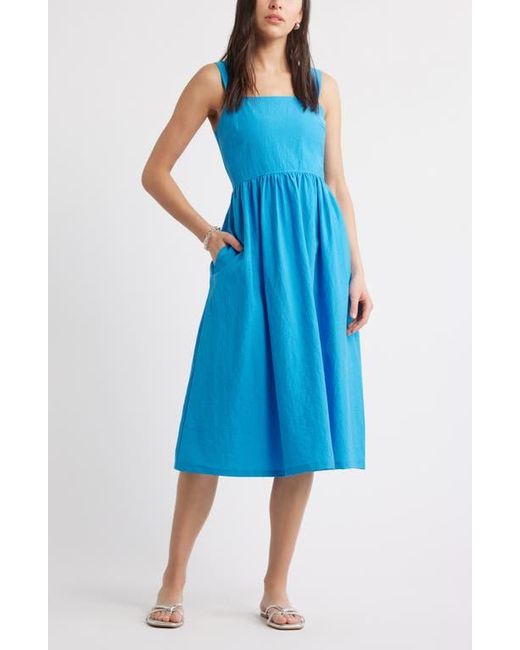 Caslon Blue Woven Midi Sundress