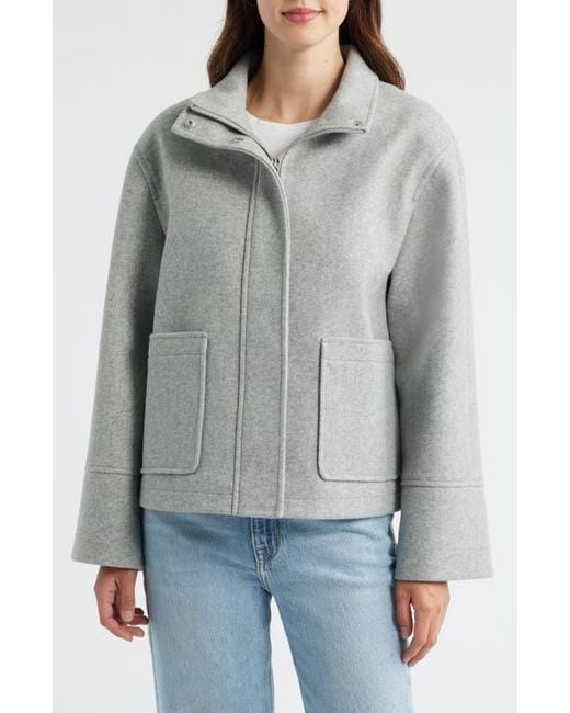 andmary Zoey stand neck jacket グレー Sam Edelman Stand Collar Felt Jacket in Gray | Lyst
