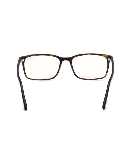 Tom Ford Brown 56Mm Rectangular Light Blocking Optical Glasses for men