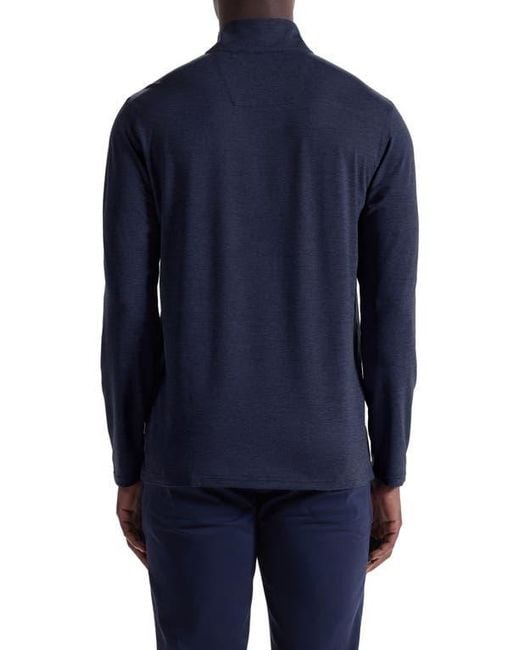 Bugatchi Blue Quarter Zip Pullover for men