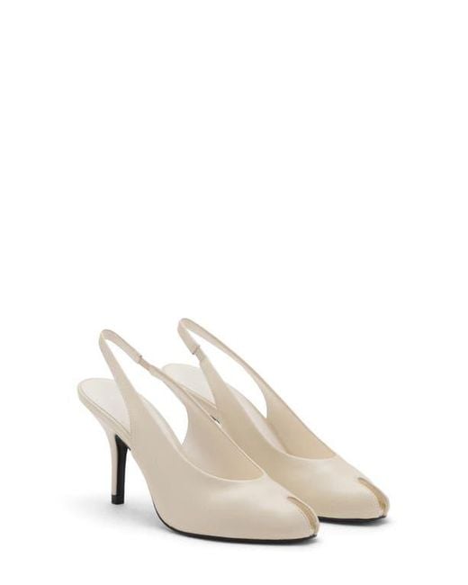 Mango White Peep Toe Slingback Pump